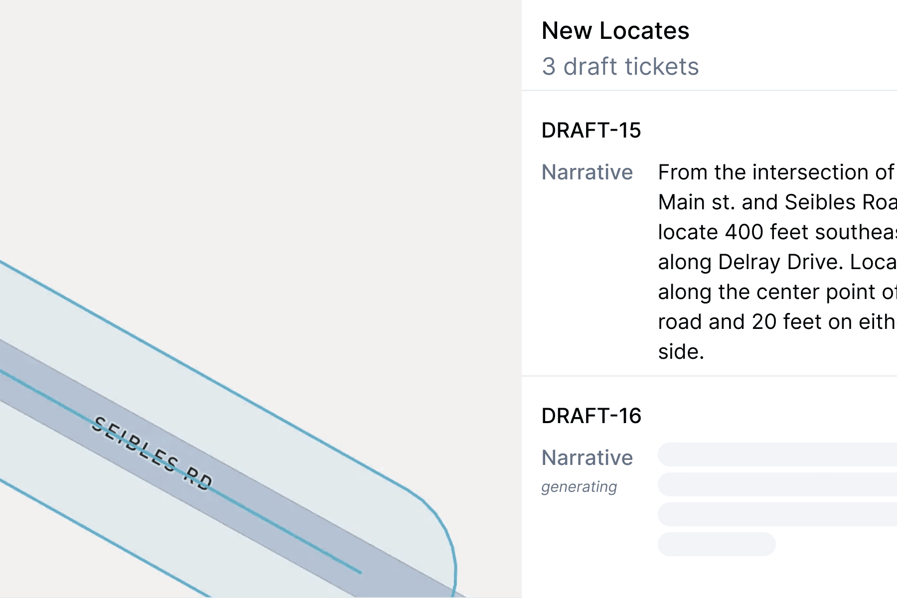 Locates interface screenshot