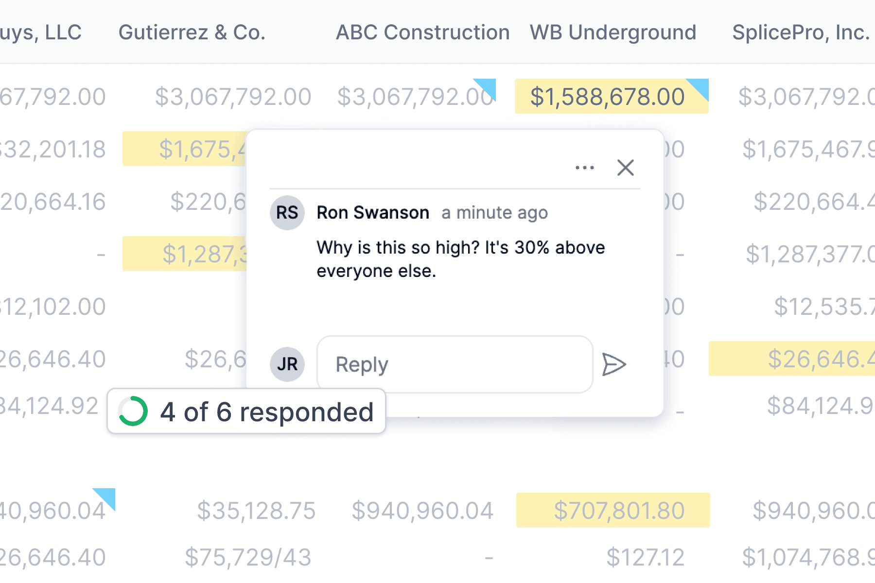 Vendor Management interface screenshot