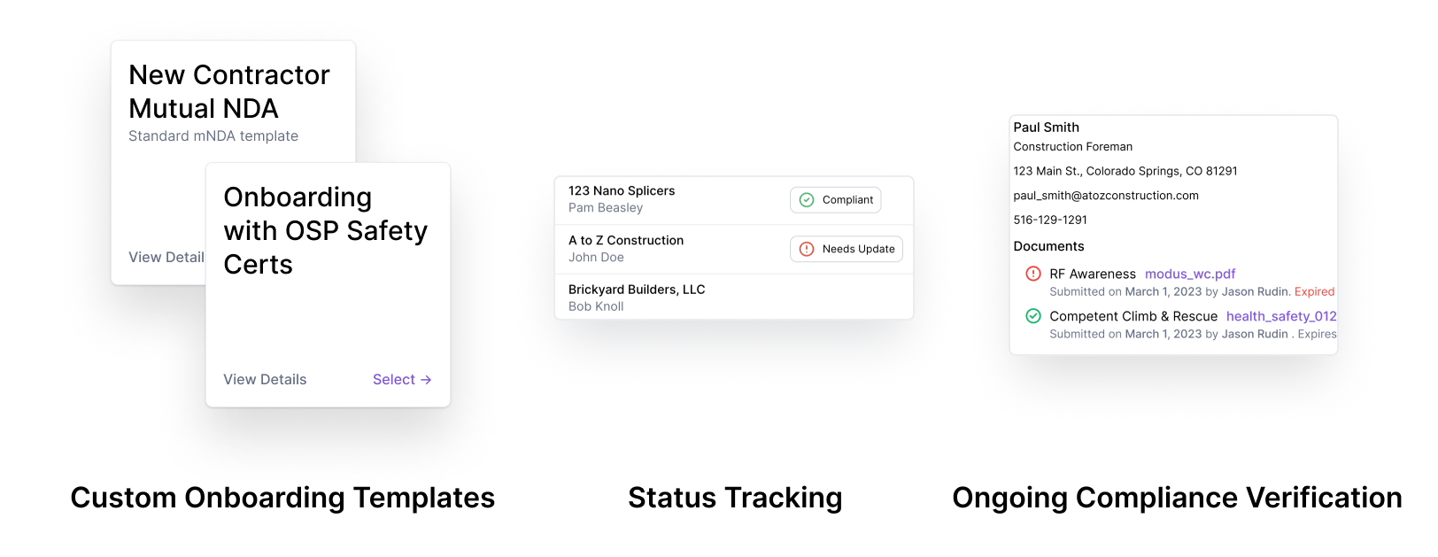 Compliance & Onboarding Features